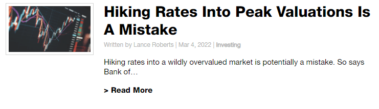 Hiking Rates Valuations Macroview