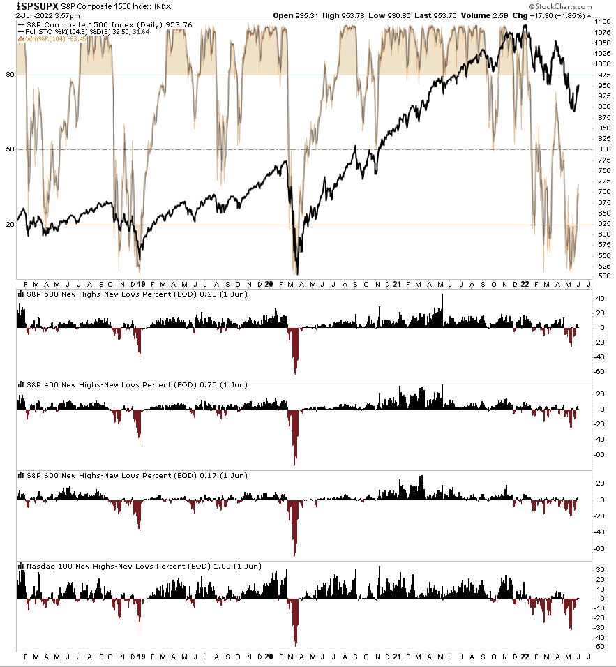 Buying pressure new highs vs new lows.