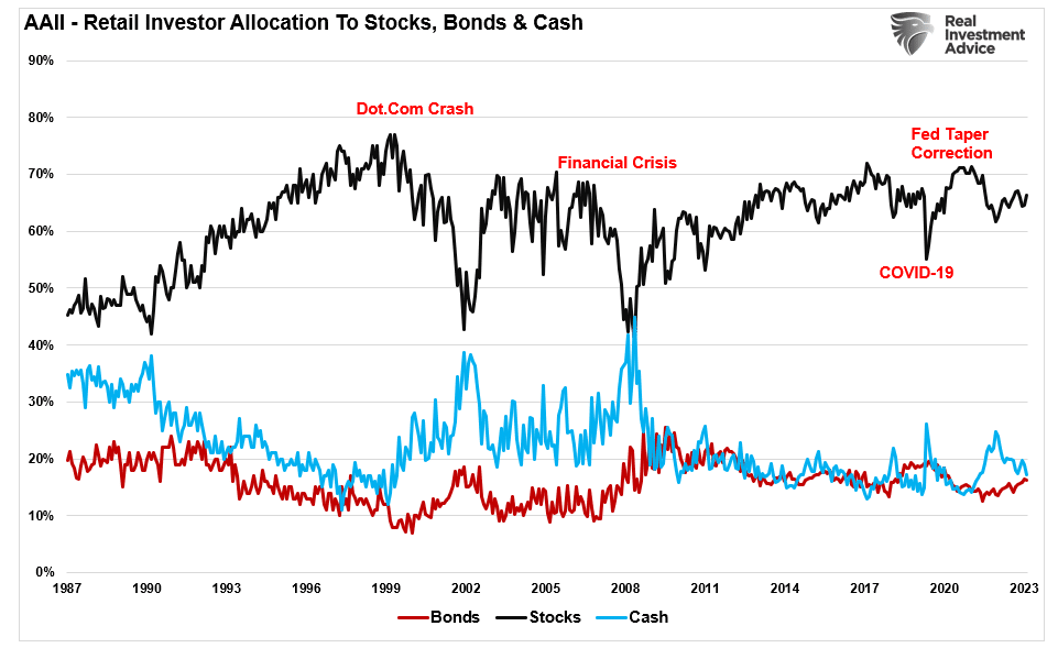AAII cash, equity and bond allocations