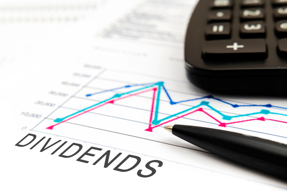 Financial document displaying dividends, illustrating a dividend investing strategy for potential investors.