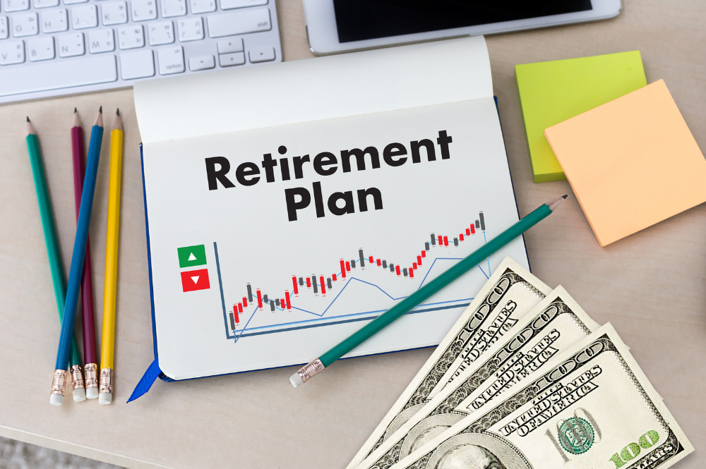 Retirement plan notes with money and pencils, focusing on strategies for high earners' financial security.