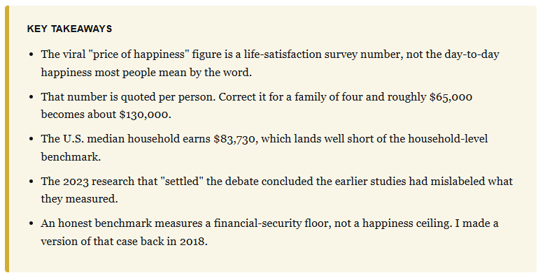 Price of happiness key takeways
